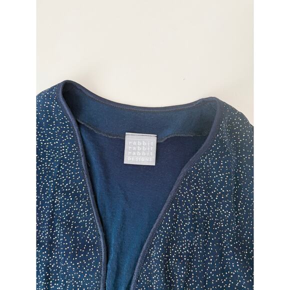 Vintage Rabbit rhinestone navy blue cardigan - size 10 - Picture 2 of 5